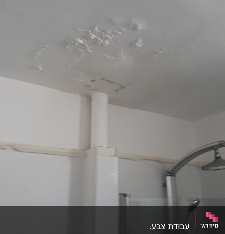 תקרה עם קילופי צבע ונזקי רטיבות